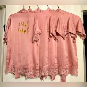 5 Brand New/Never Worn/Used Flower Girl Get Ready Silk/Lace Robes “Petal Patrol”
